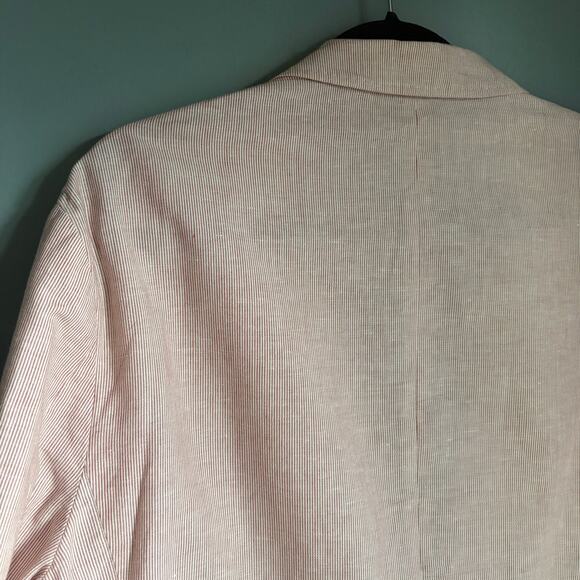 J. CREW Ludlow Somelos Men's 44 Regular NWOT Red Striped Cotton Blazer Casual - Picture 6 of 12